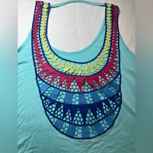 Bundle of 2 Beach Tops - Green Flowy Shirt Size Small - Floral Bandeau Medium - Picture 4 of 12